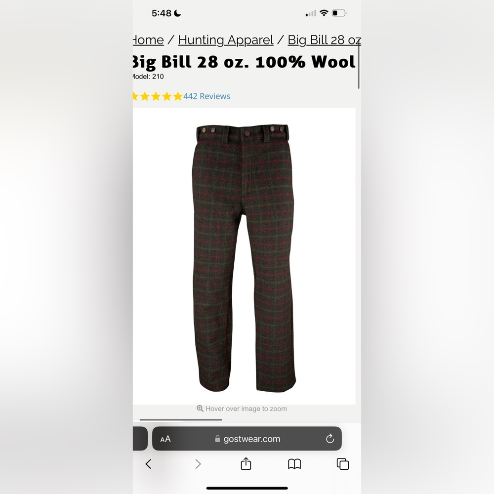 VTG Codet Size 36 men’s 100%Wool Charcoal Checkered Pants Made in Canada